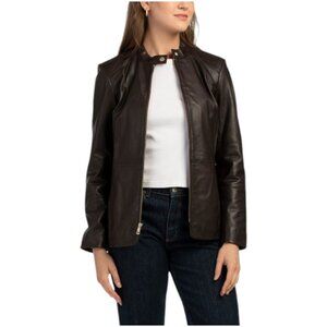 COLE HAAN Leather Genuine Jacket
